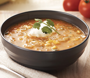 Creamy Fresh Corn & Tomato Soup