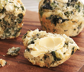 Warm 'Spanakopita' Muffins