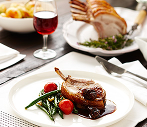 Fennel Roasted Pork Rack with Port and Fig Sauce