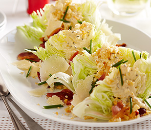 Iceberg Wedges with Prosciutto and Rosemary Butter Dressing