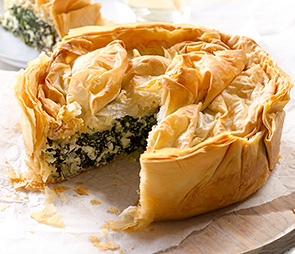 Cheese & Greens Filo Pie