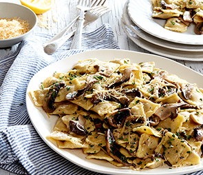 Beef Ravioli with Wild Mushrooms and Herbs