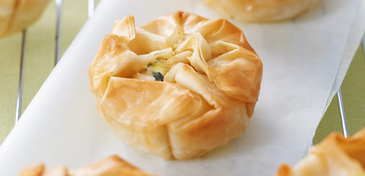 Ricotta, Zucchini and Pine Nut Filo Pies